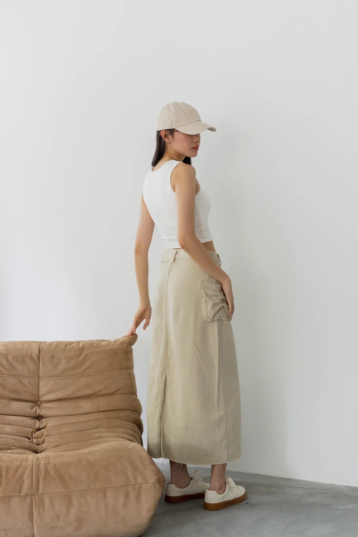 Alexia Cargo Denim Maxi Skirt