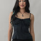 Christine Lace Ribbon Padded Tank Top