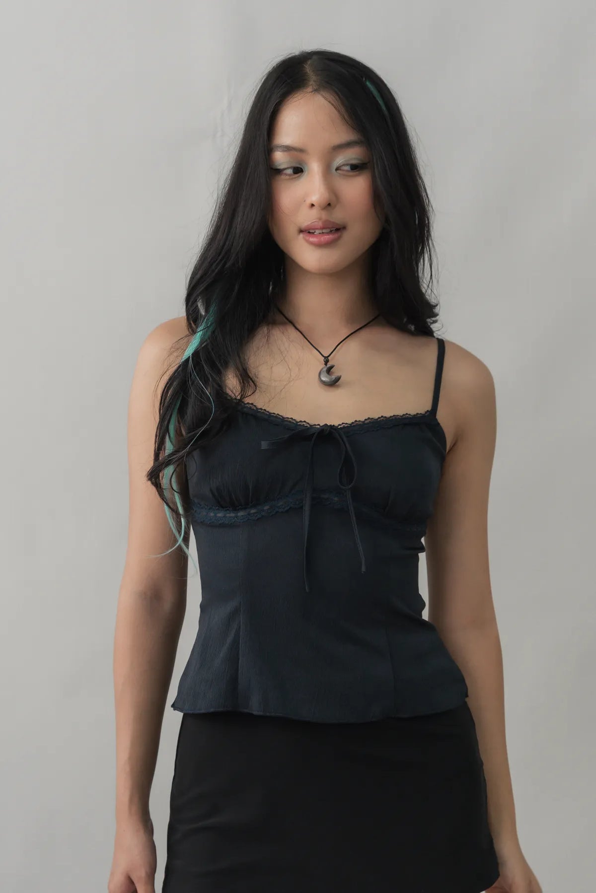 Christine Lace Ribbon Padded Tank Top