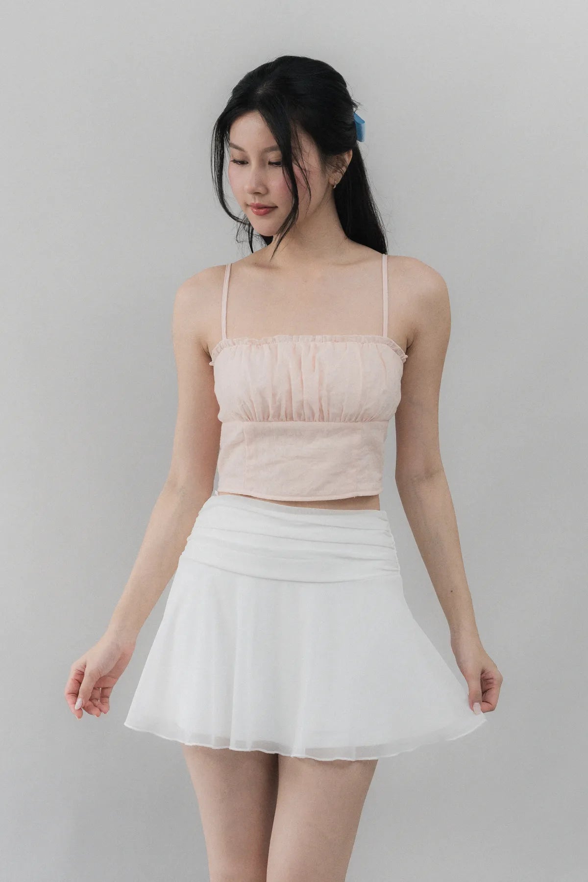[CLOUD MESH] Brody Luxe Mesh Ruched Skorts