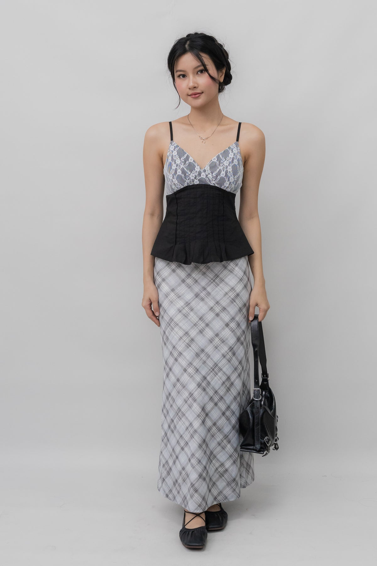 Ines Lace Padded Pintuck Top