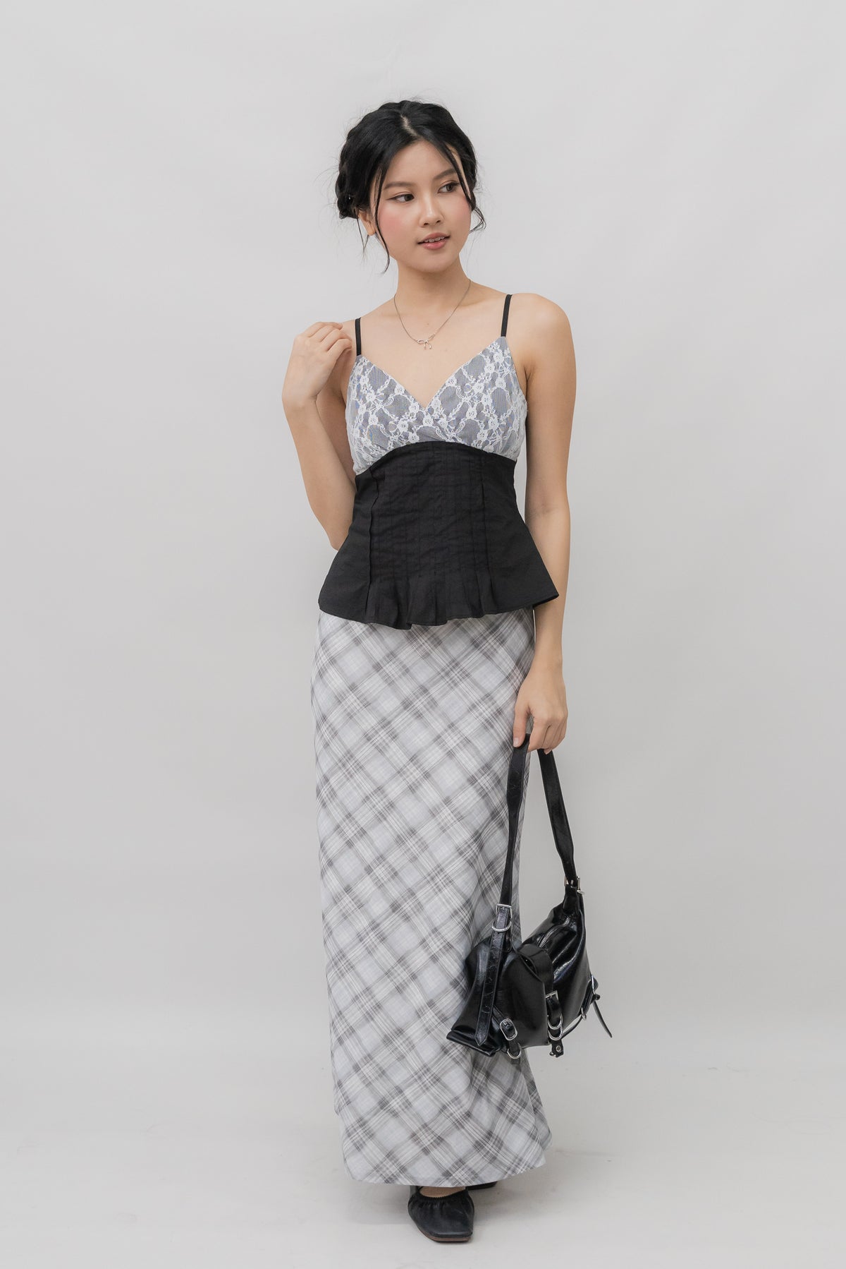 Ines Lace Padded Pintuck Top