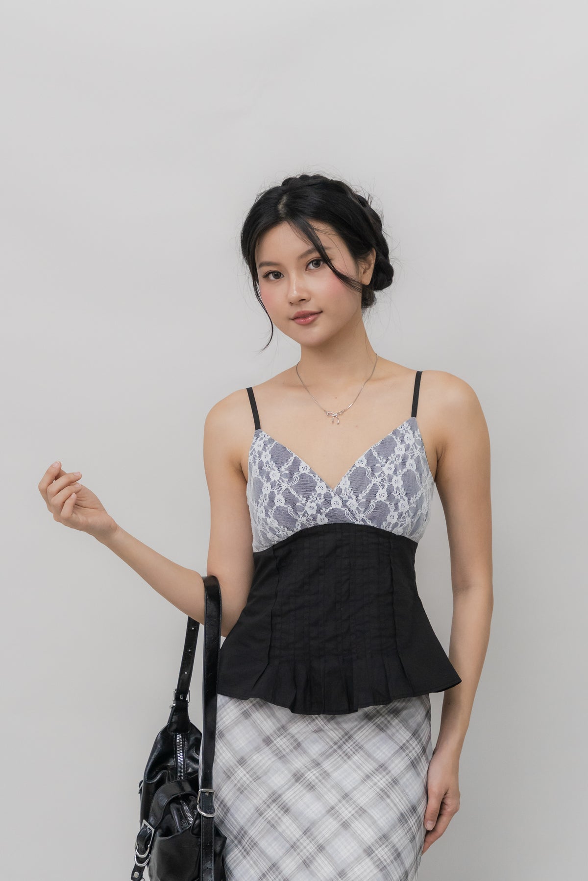 Ines Lace Padded Pintuck Top