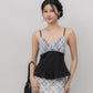 Ines Lace Padded Pintuck Top