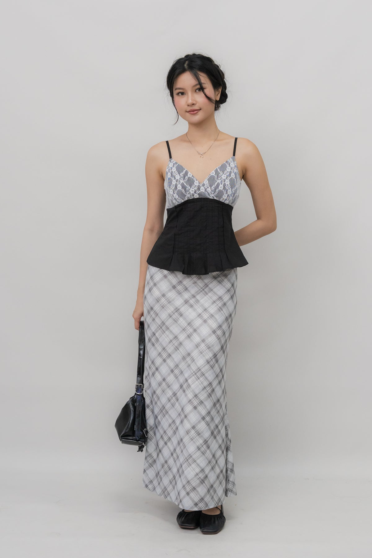 Ines Lace Padded Pintuck Top