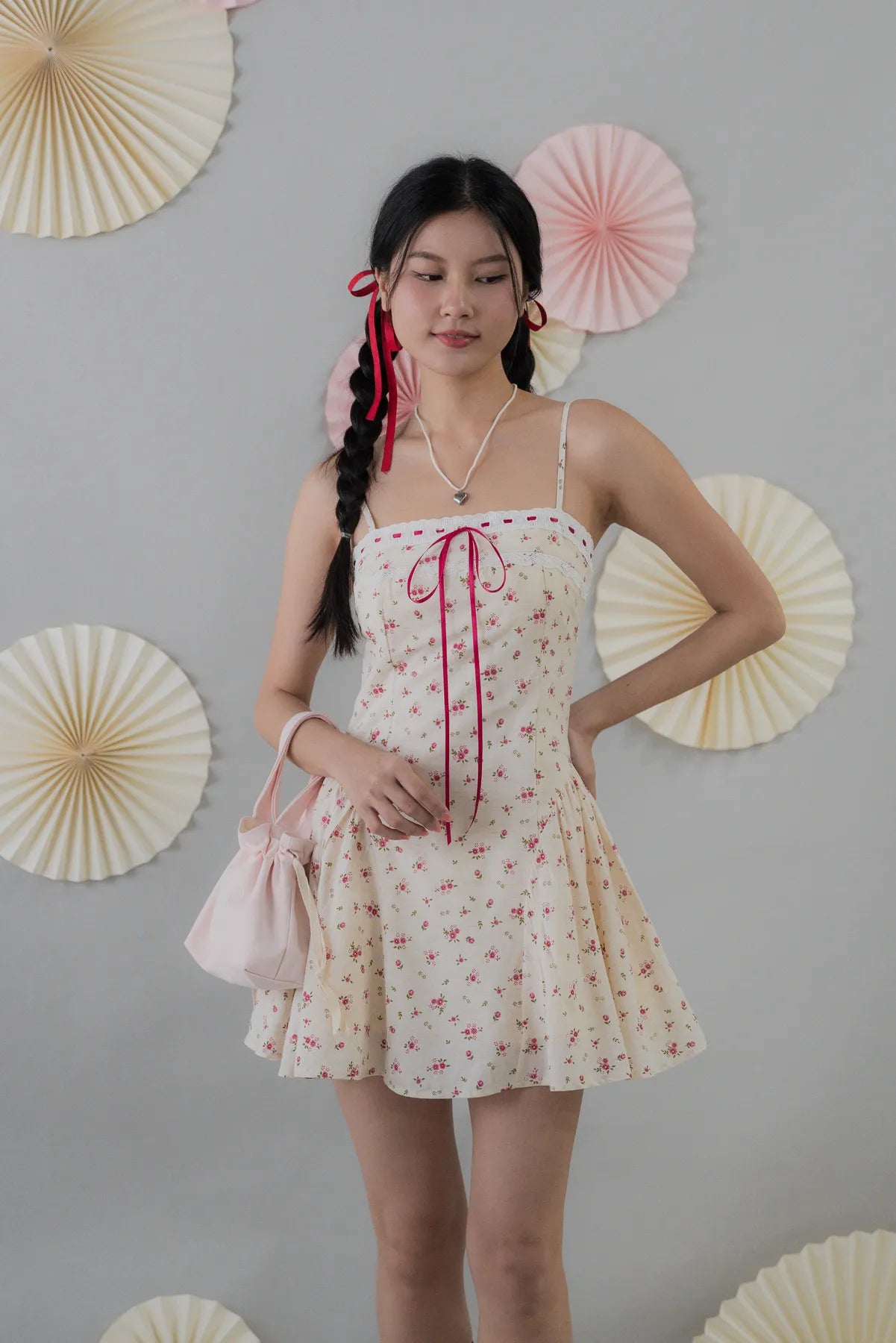 [COL FUKU] Ophelia Padded Mini Drop Waist Dress – LIKKA