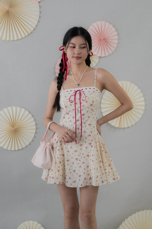 [COL FUKU] Ophelia Padded Mini Drop Waist Dress