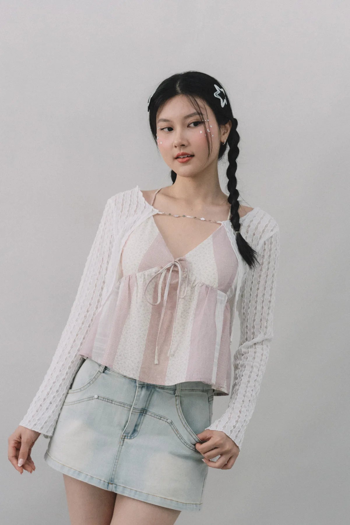 Miki Denim Wash Mini Skorts