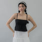 Kiara Lace Trim Ribbon Padded Babydoll Top