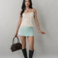 Christine Lace Ribbon Padded Tank Top