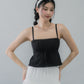 Kiara Lace Trim Ribbon Padded Babydoll Top