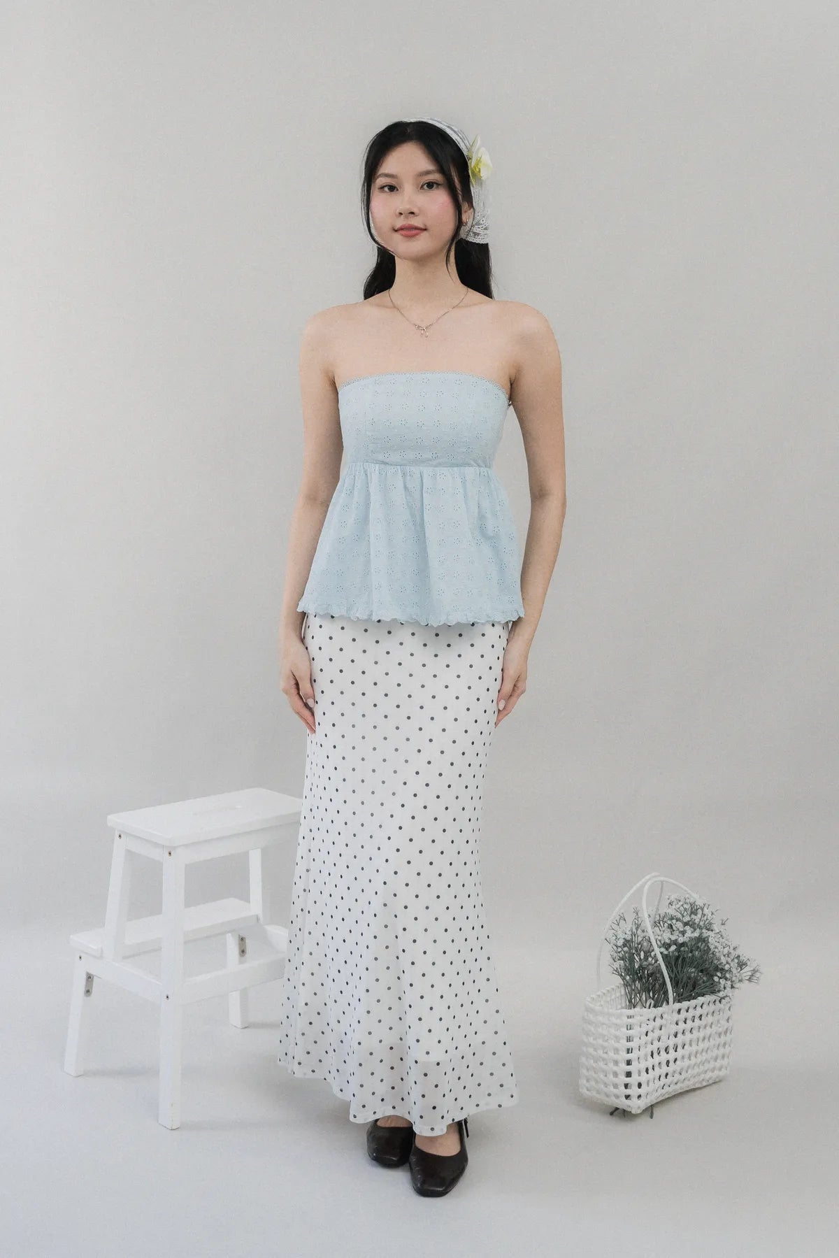 Jolyn Eyelet Babydoll Padded Top
