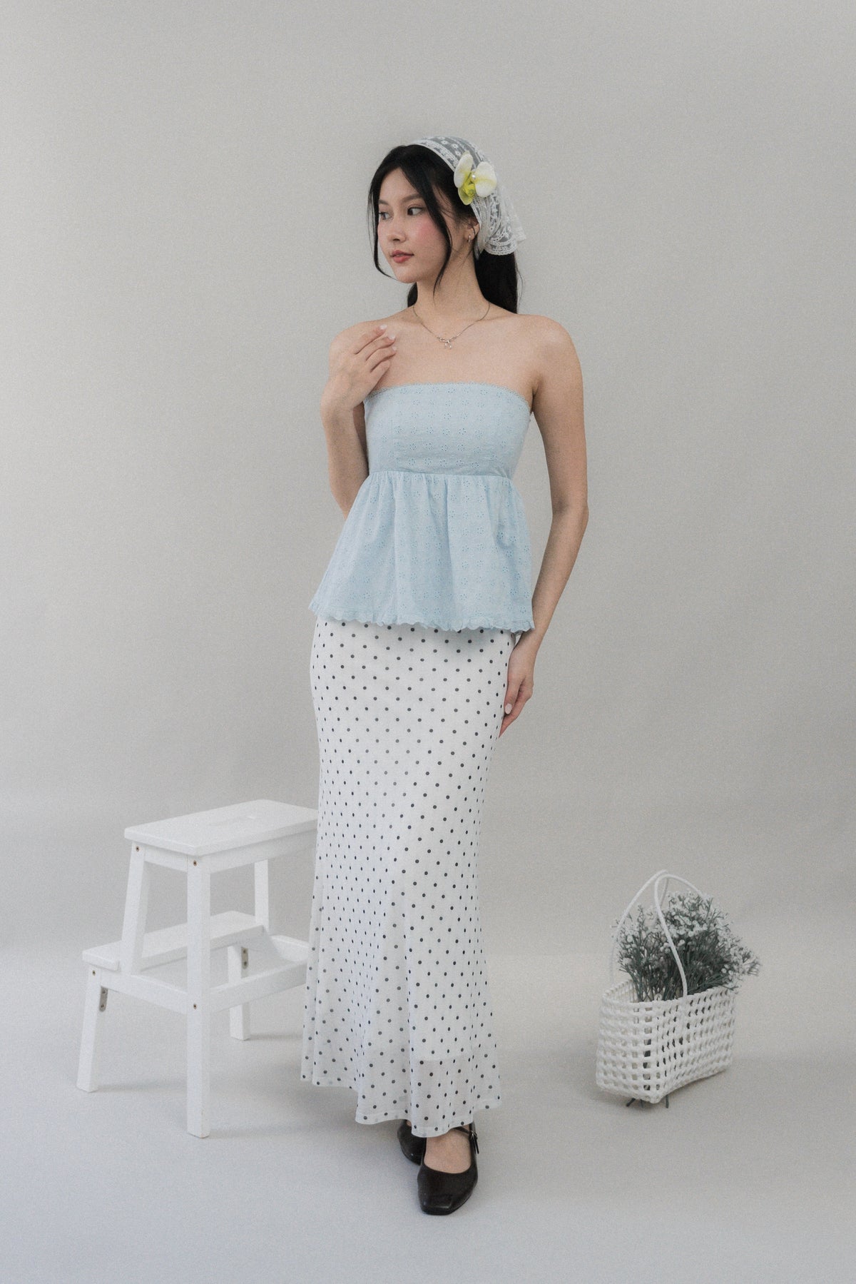 Jolyn Eyelet Babydoll Padded Top