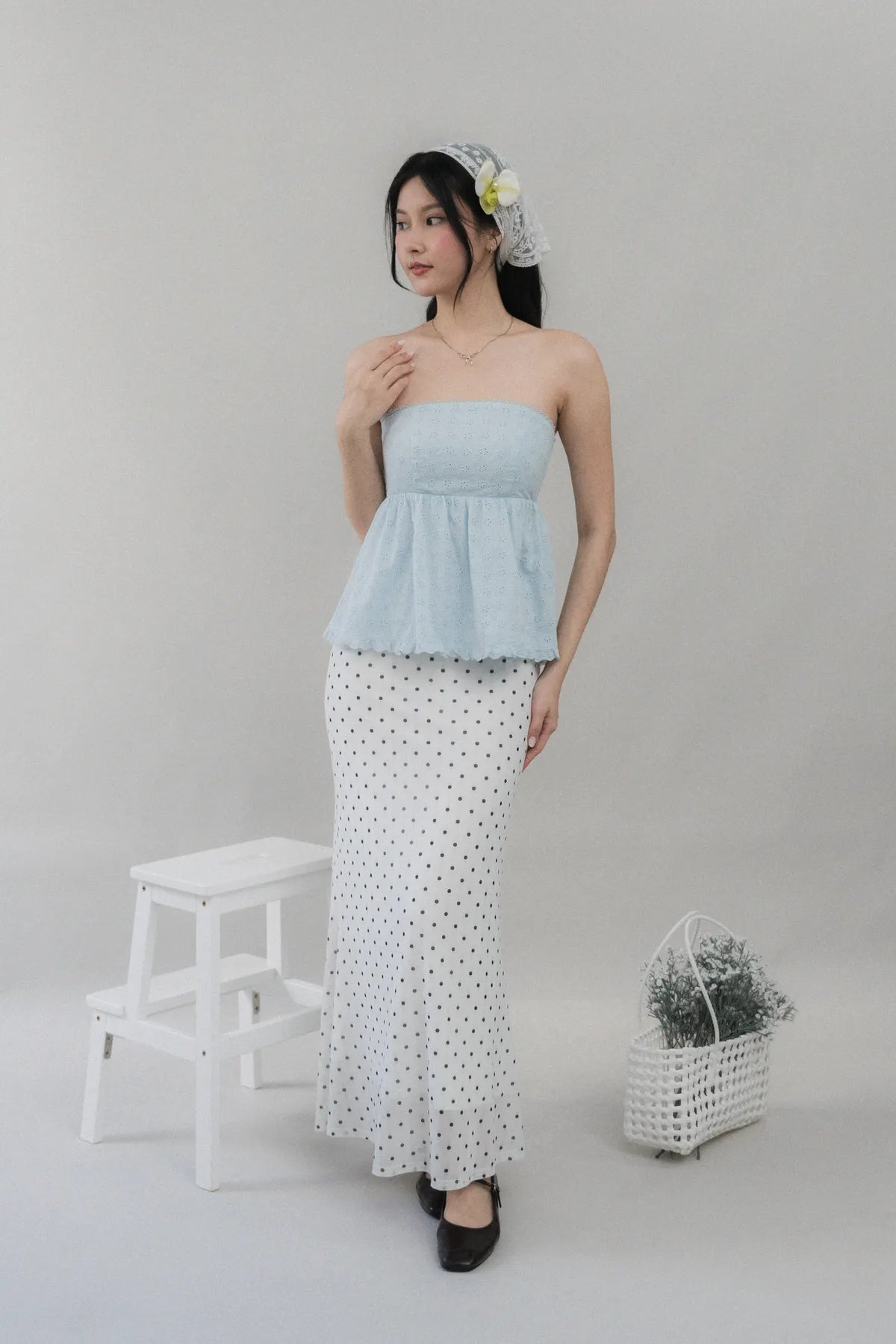 Jolyn Eyelet Babydoll Padded Top