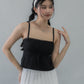 Kiara Lace Trim Ribbon Padded Babydoll Top