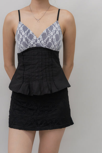 Ines Lace Padded Pintuck Top