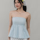 Jolyn Eyelet Babydoll Padded Top