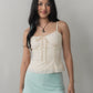 Christine Lace Ribbon Padded Tank Top