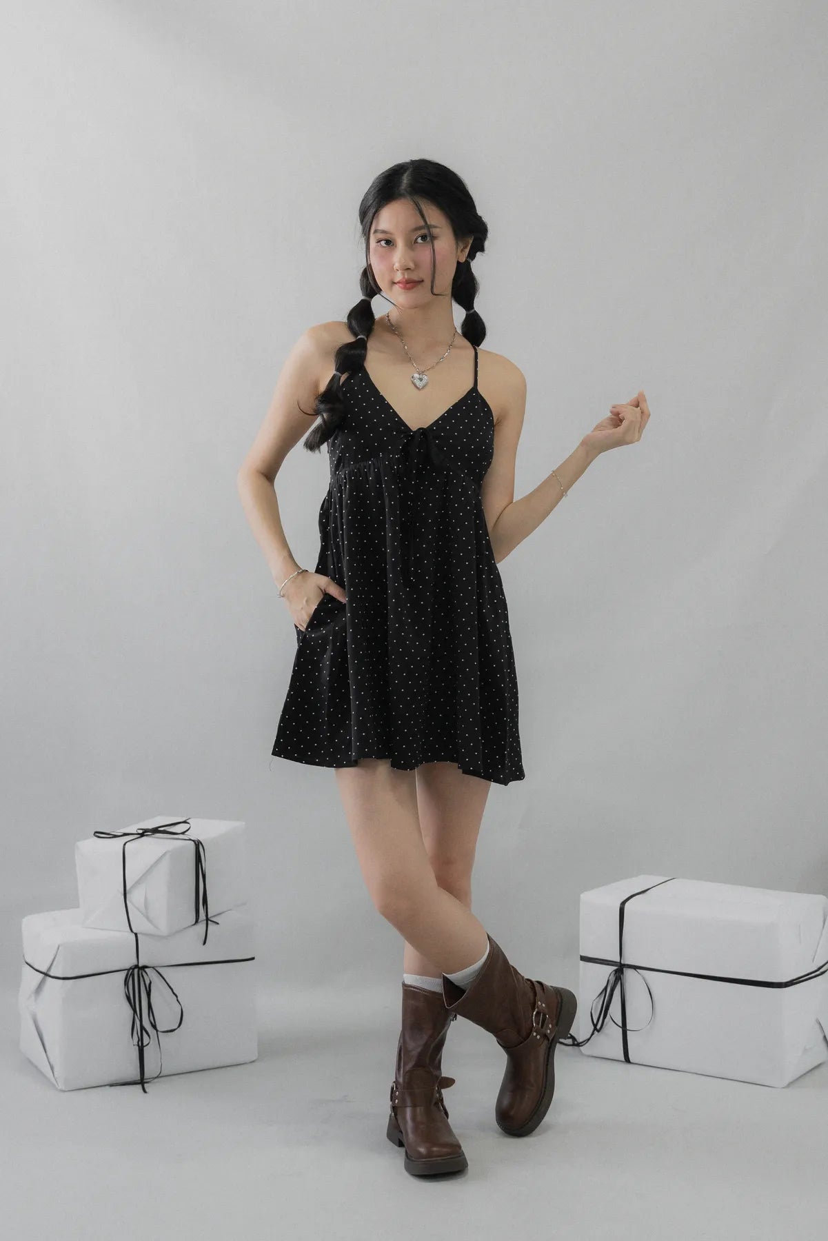 *RESTOCK* Primrose Polka Dot Babydoll Padded Dress