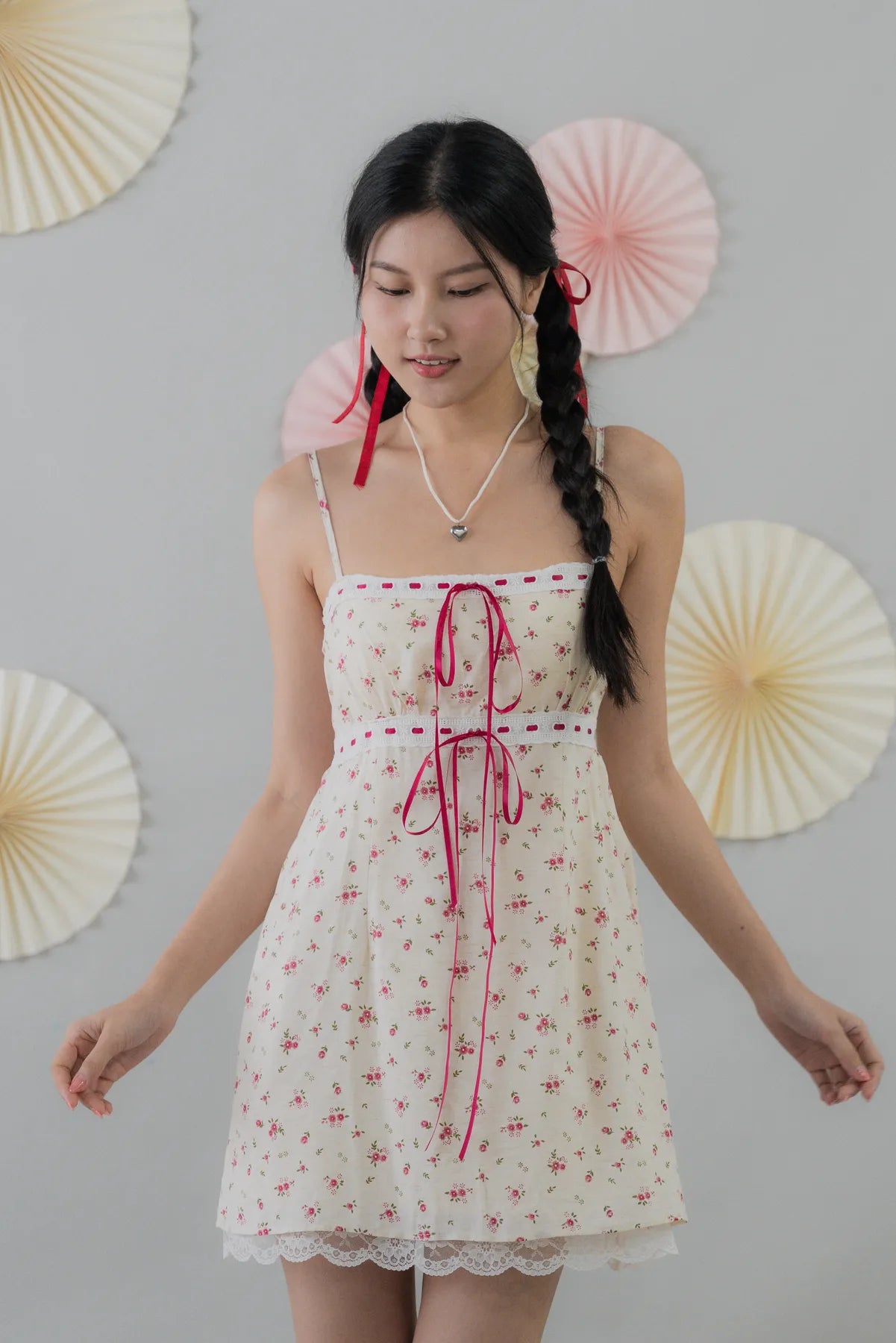 [COL FUKU] Ariana Padded Mini Ribbon Dress