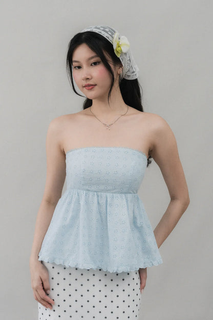 Jolyn Eyelet Babydoll Padded Top