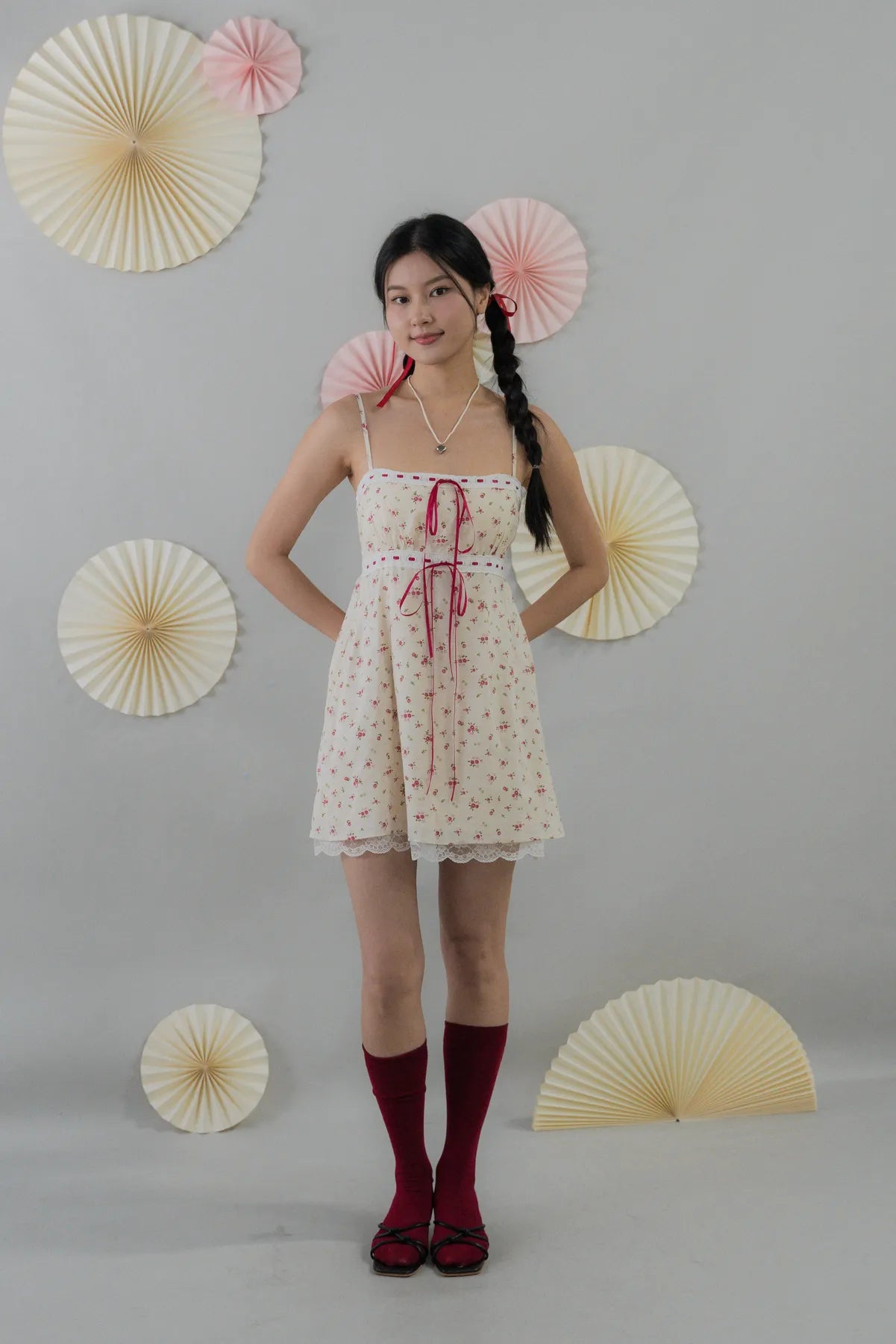 [COL FUKU] Ariana Padded Mini Ribbon Dress