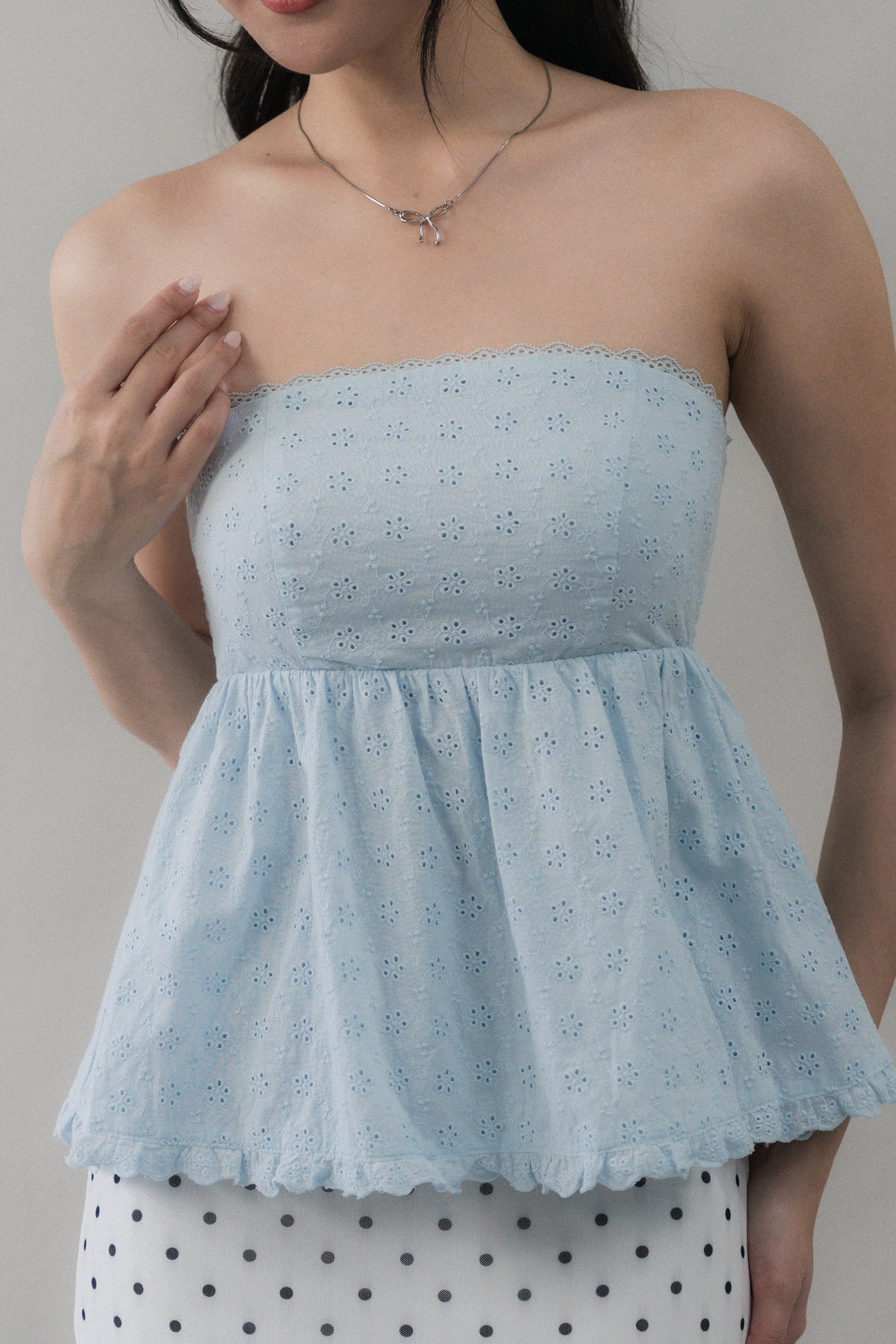 Jolyn Eyelet Babydoll Padded Top