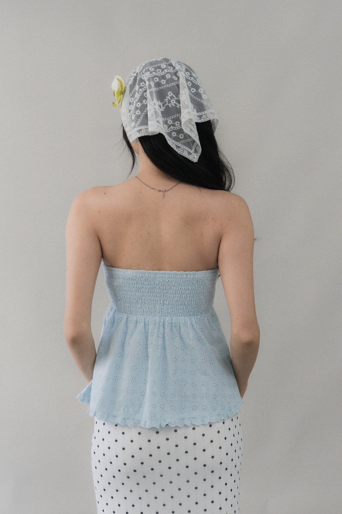 Jolyn Eyelet Babydoll Padded Top