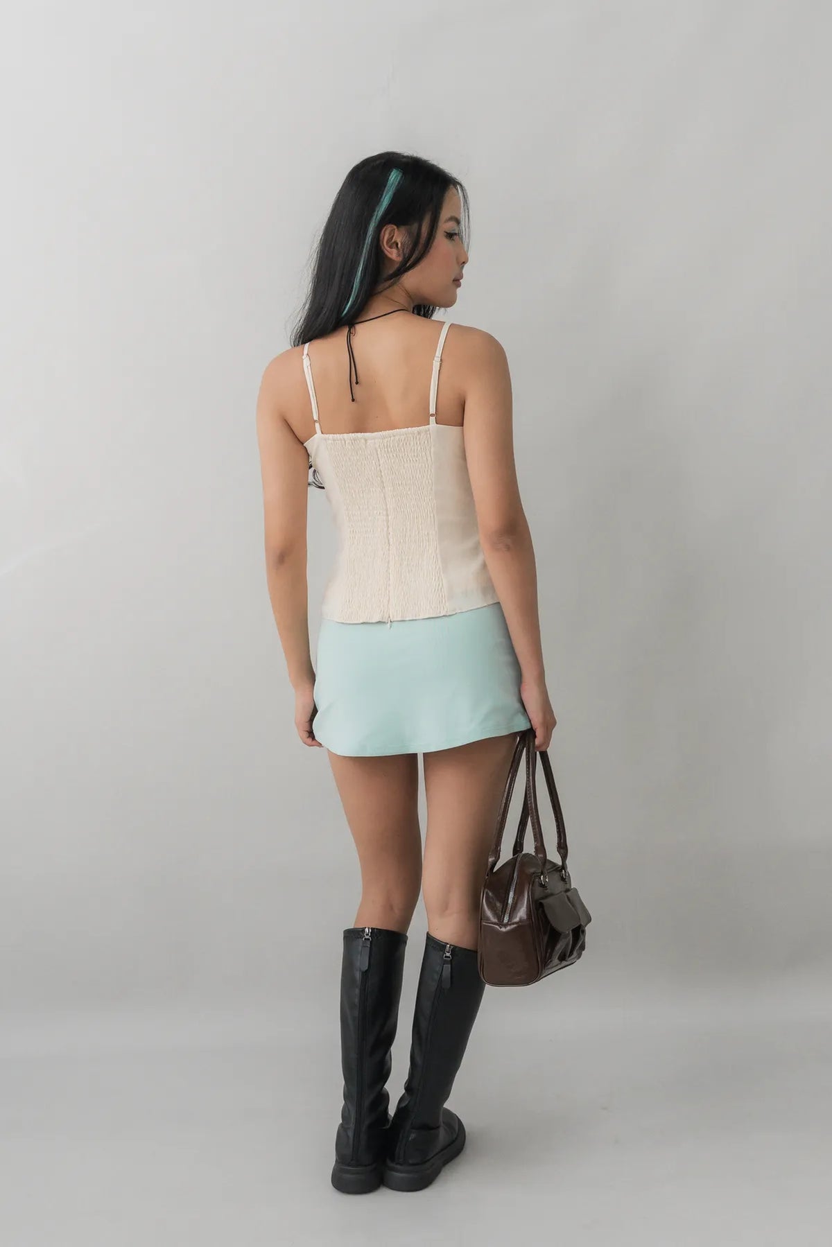 Christine Lace Ribbon Padded Tank Top