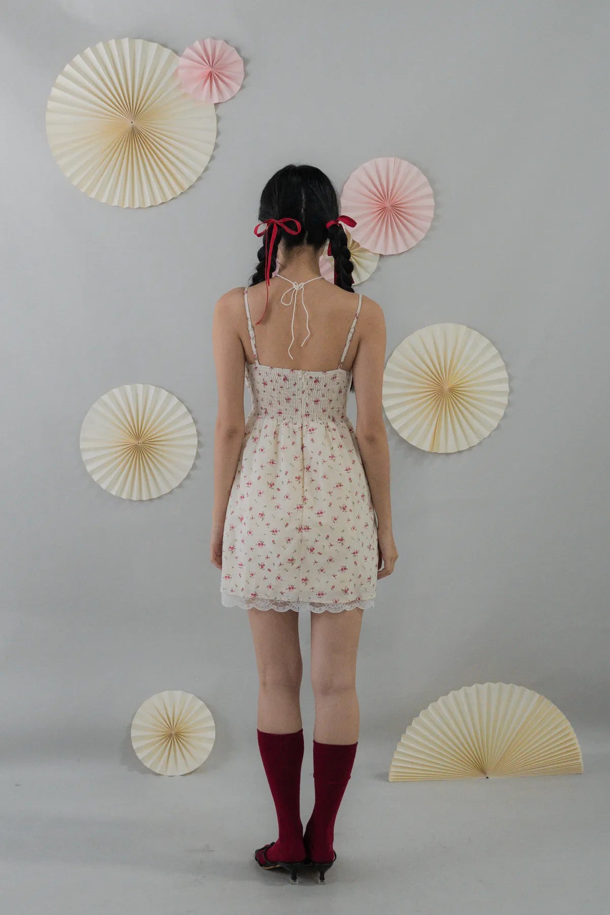 [COL FUKU] Ariana Padded Mini Ribbon Dress