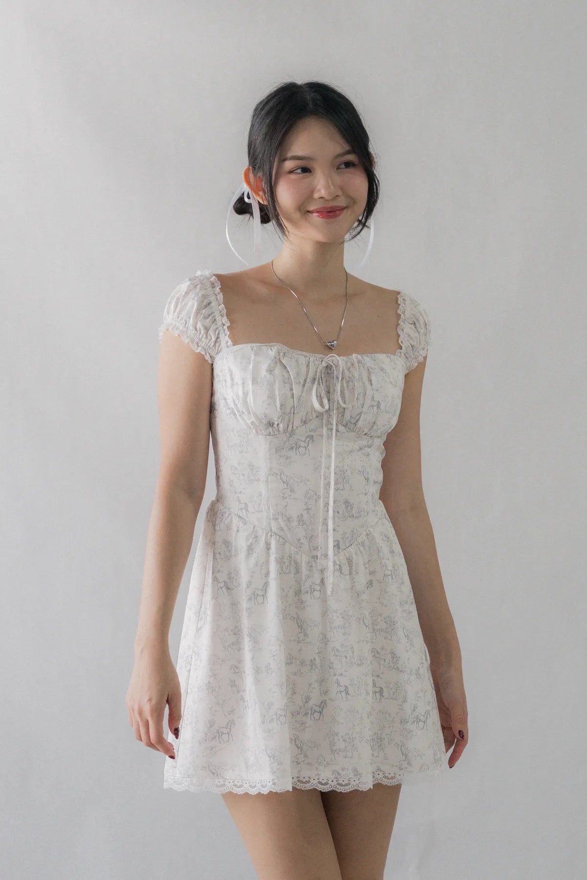 Nikita Padded Lace Trim Romper Dress