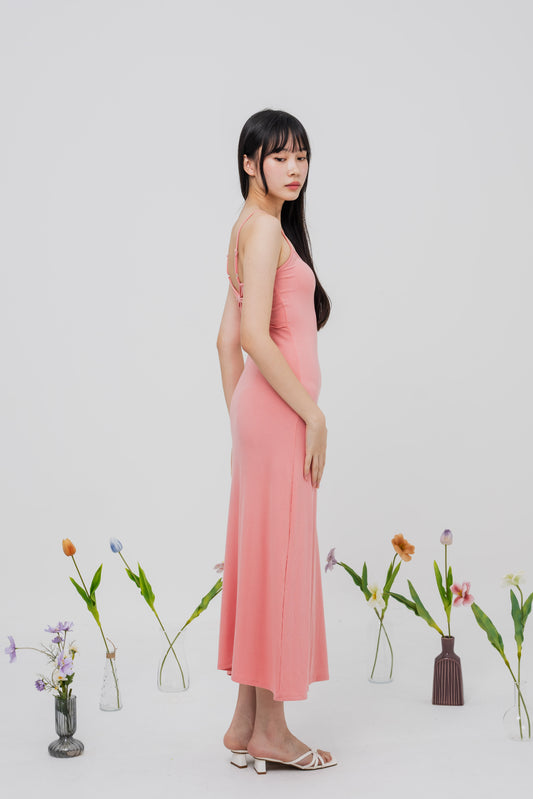 Ivy Twist-Back Ribbed Dress