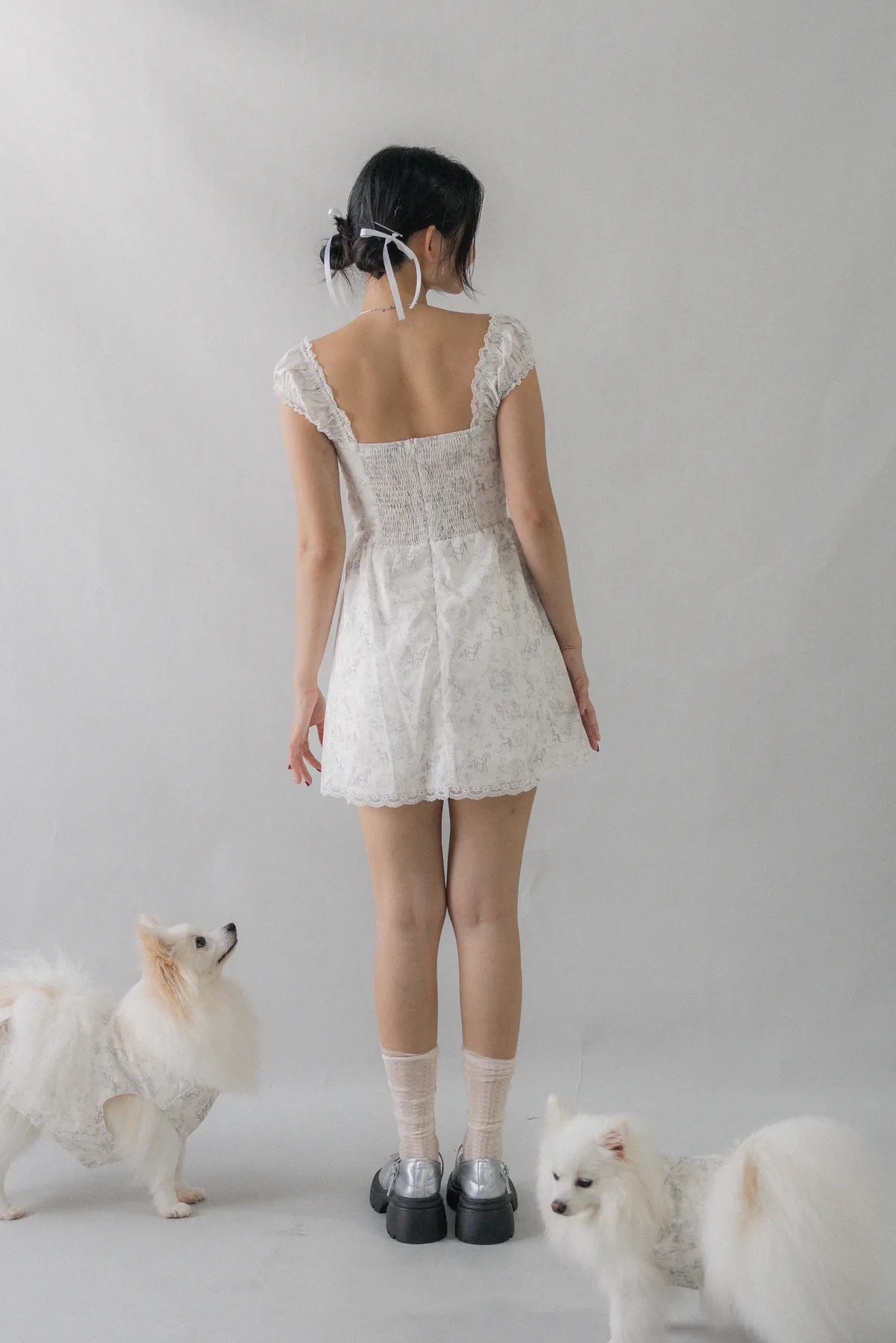 Nikita Padded Lace Trim Romper Dress