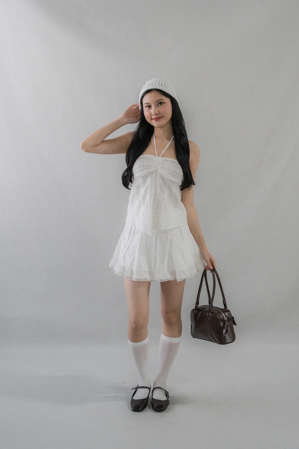 Nelly Ruffled Halter Tie Top