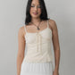 Christine Lace Ribbon Padded Tank Top