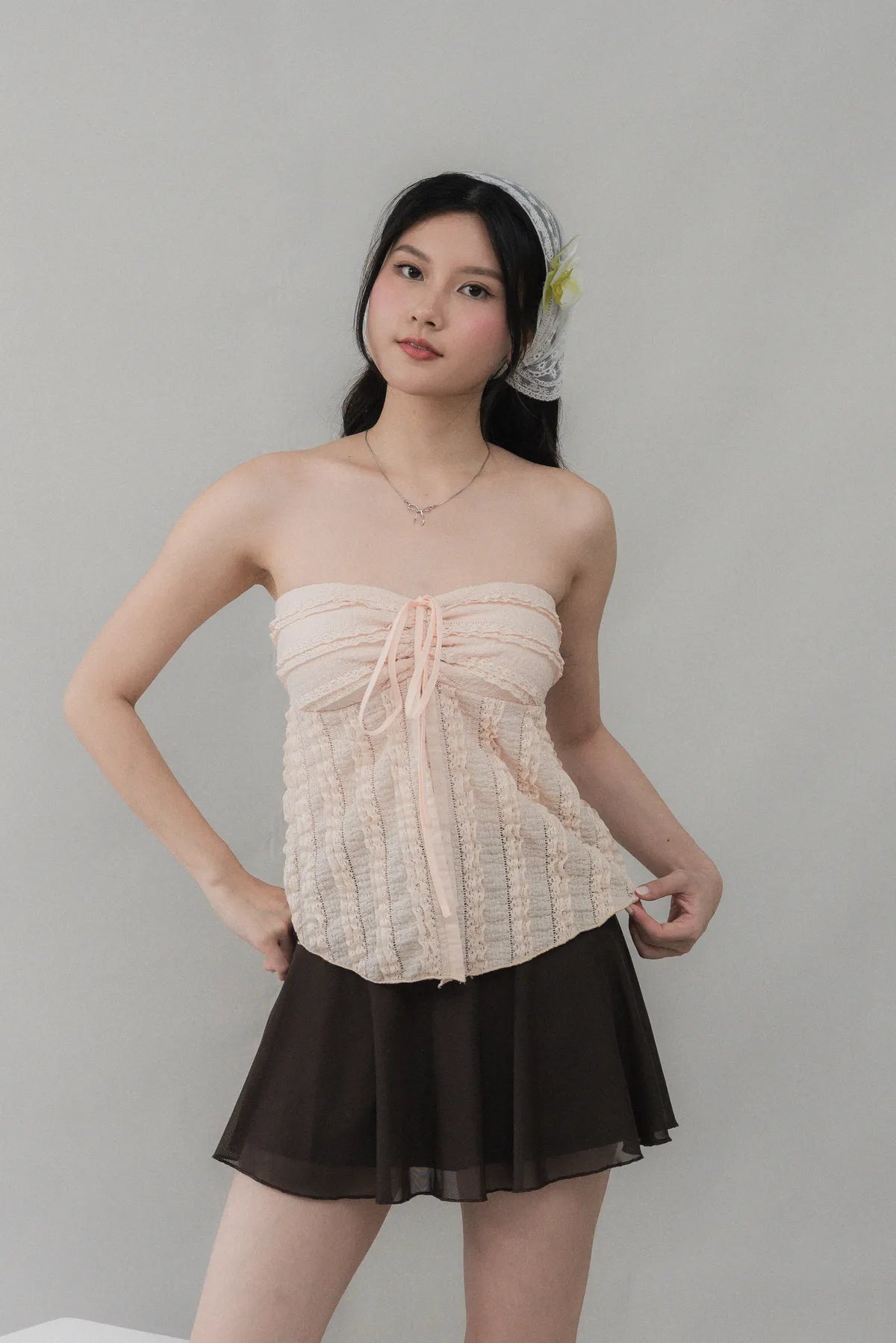 Nelly Ruffled Halter Tie Top