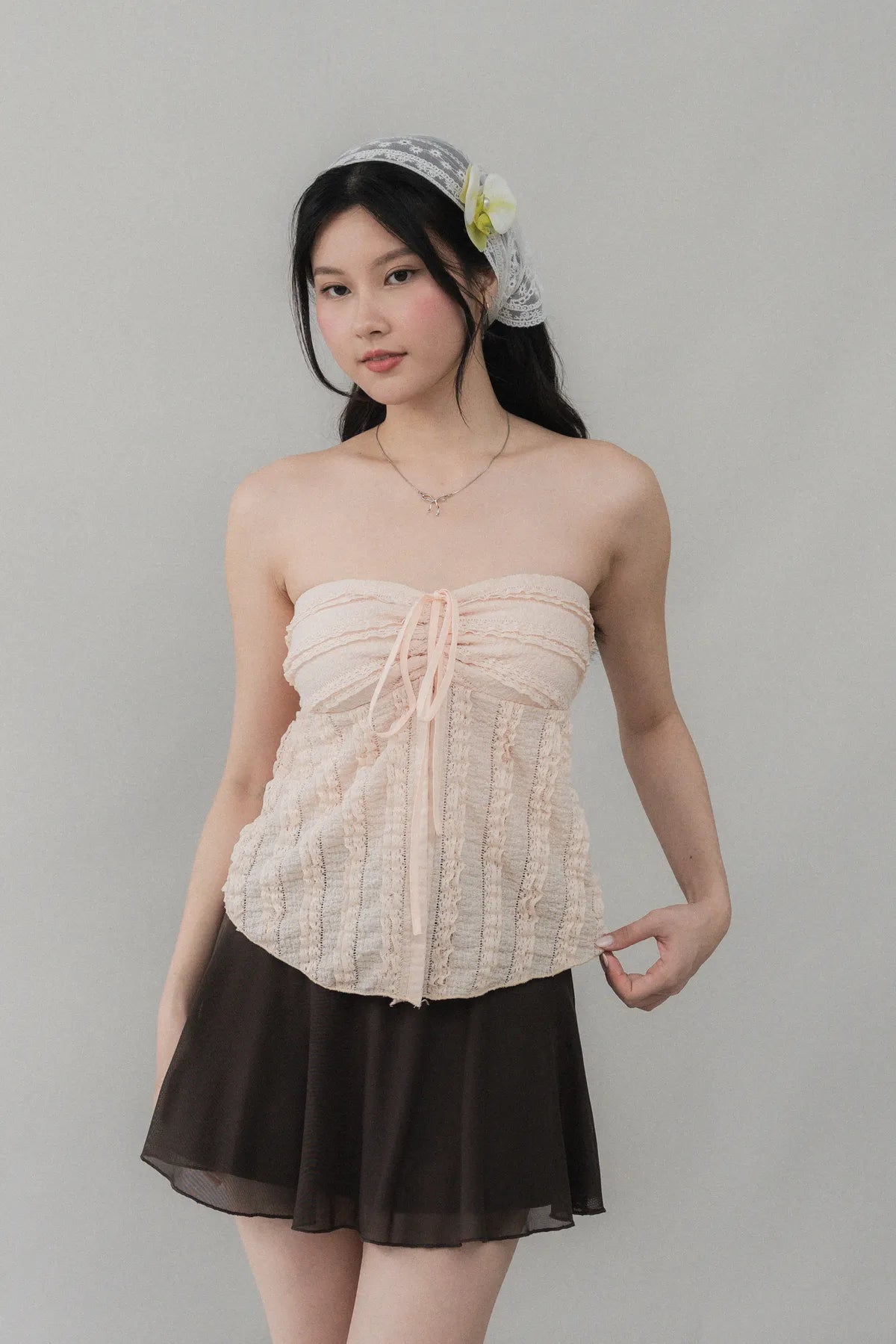 Nelly Ruffled Halter Tie Top