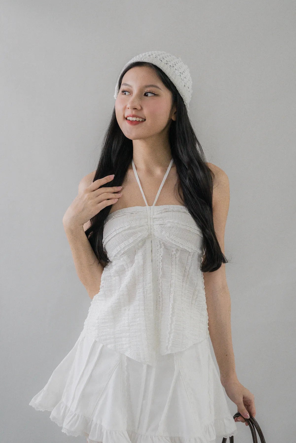 Nelly Ruffled Halter Tie Top