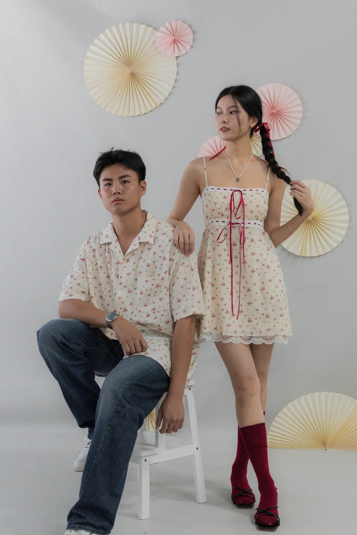 [COL FUKU] Ariana Padded Mini Ribbon Dress