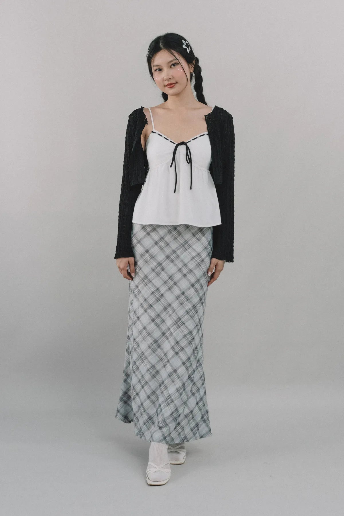 Bradley Plaid Maxi Skirt [CLOUD MESH]