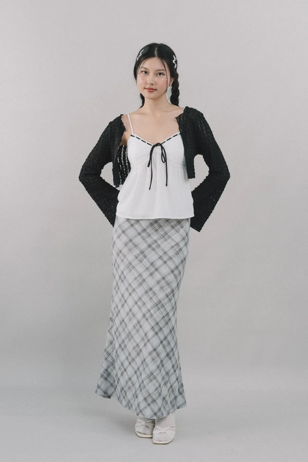 Bradley Plaid Maxi Skirt [CLOUD MESH]
