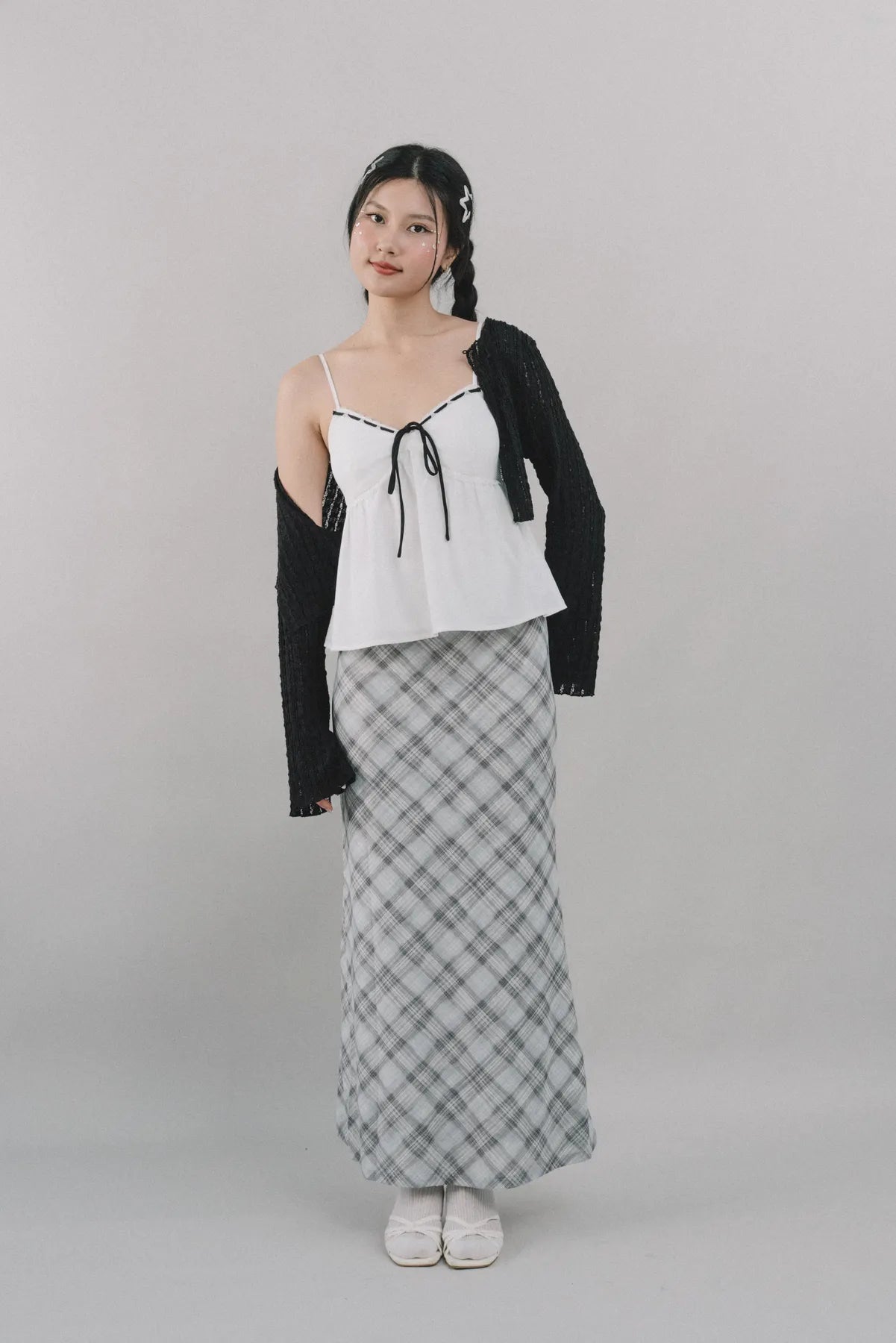 Bradley Plaid Maxi Skirt [CLOUD MESH]