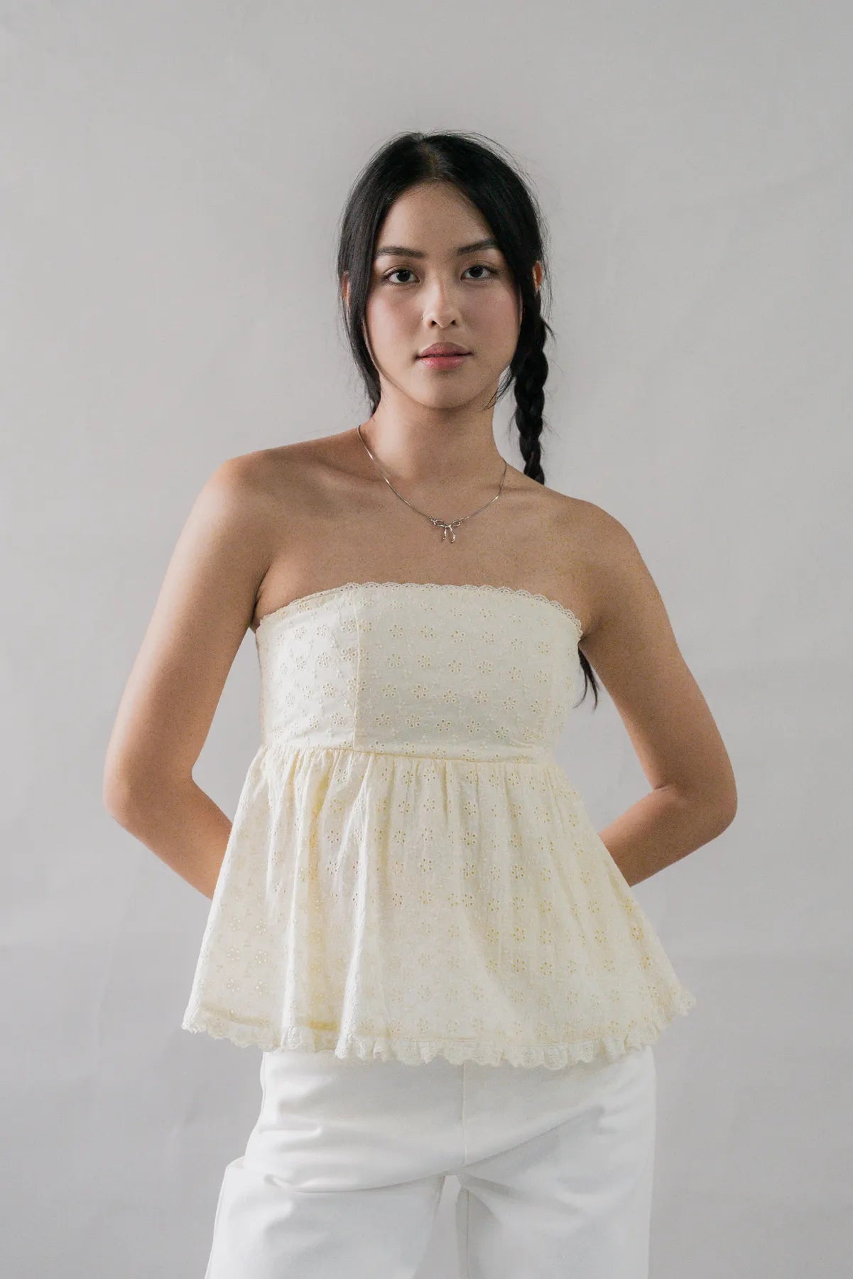 Jolyn Eyelet Babydoll Padded Top