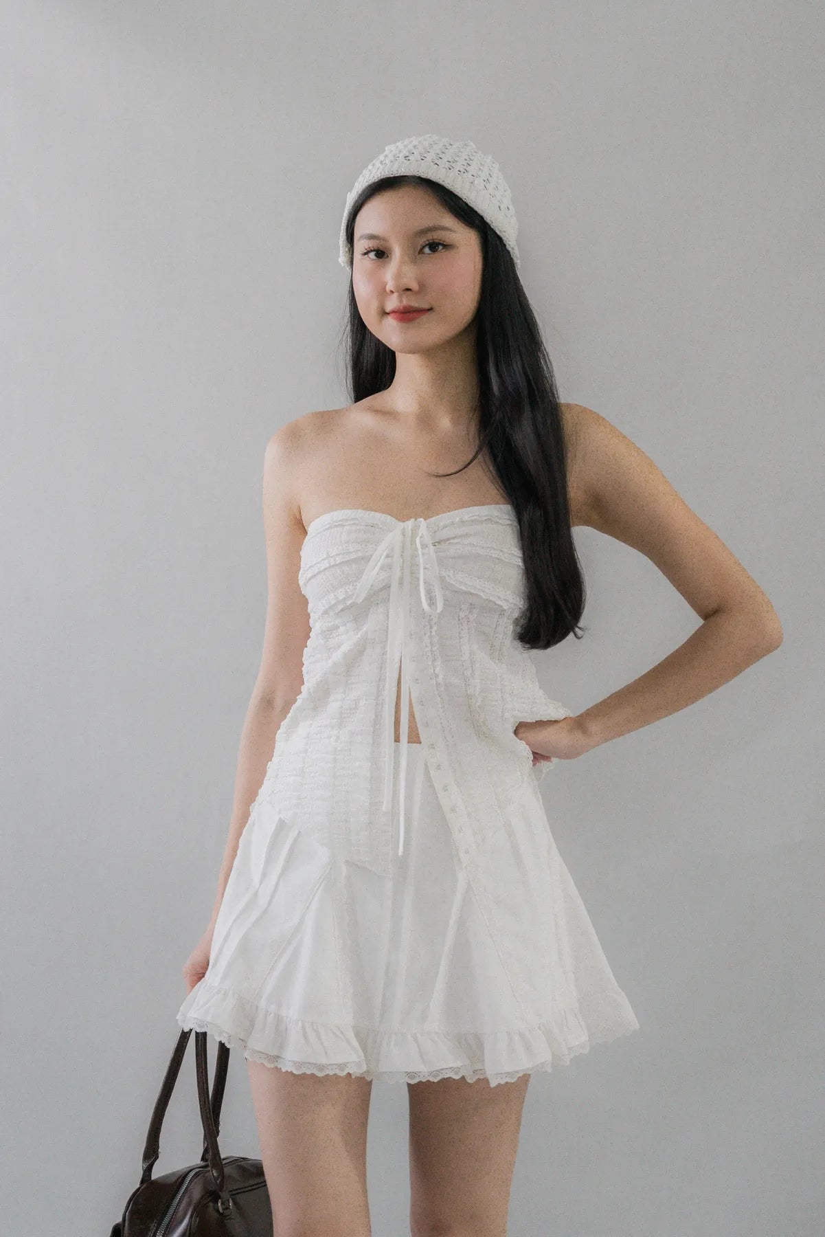 Nelly Ruffled Halter Tie Top