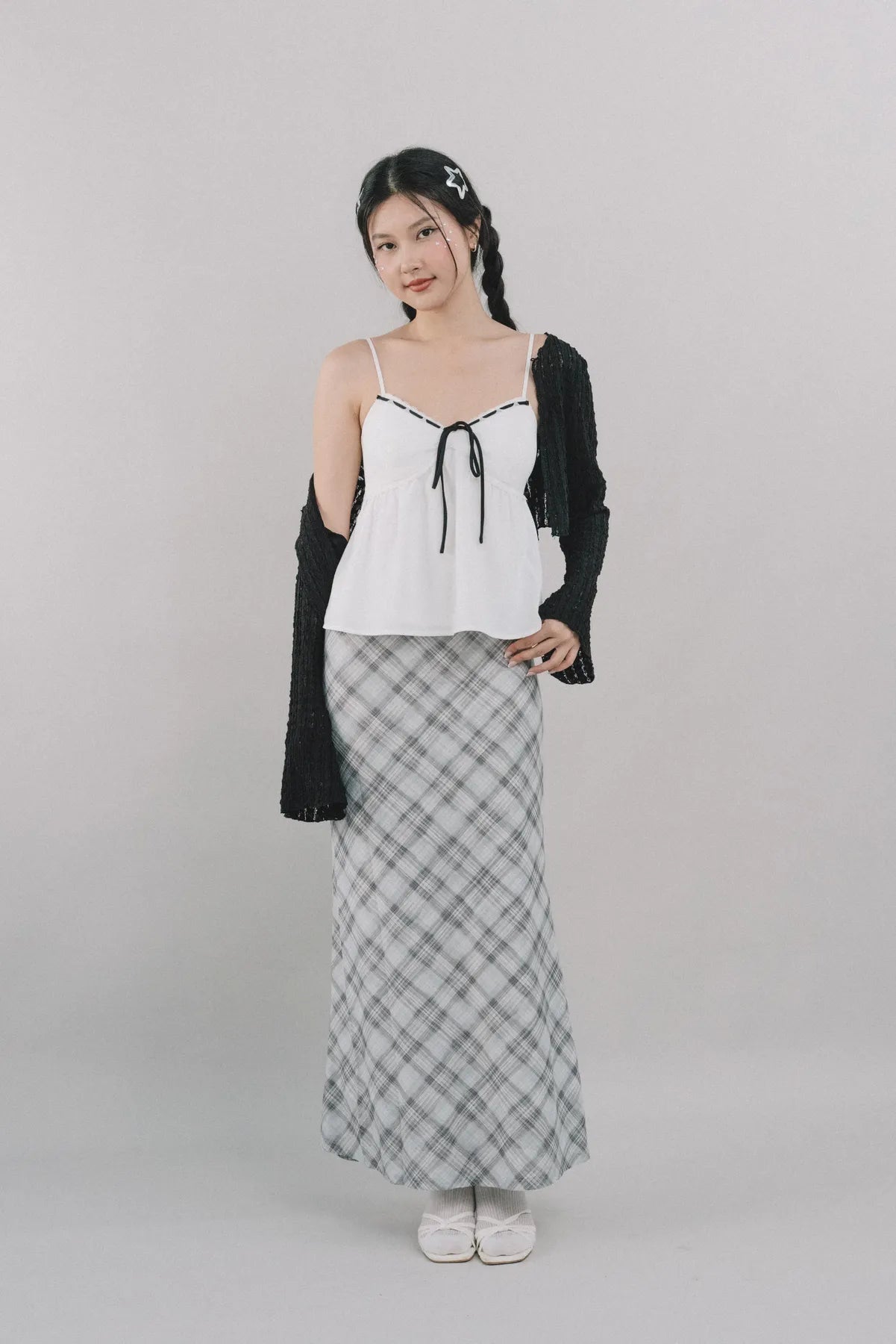 Bradley Plaid Maxi Skirt [CLOUD MESH]