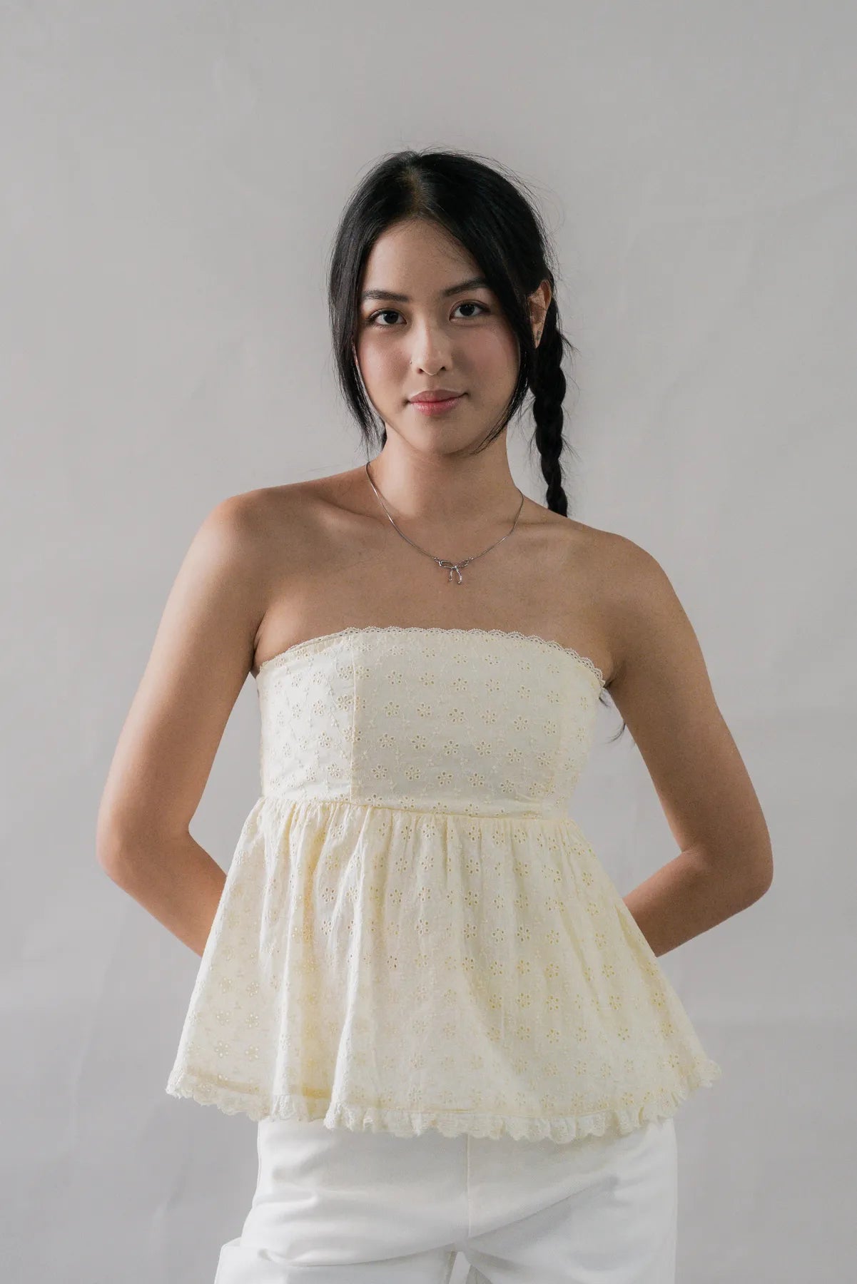 Jolyn Eyelet Babydoll Padded Top