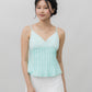 Ines Lace Padded Pintuck Top