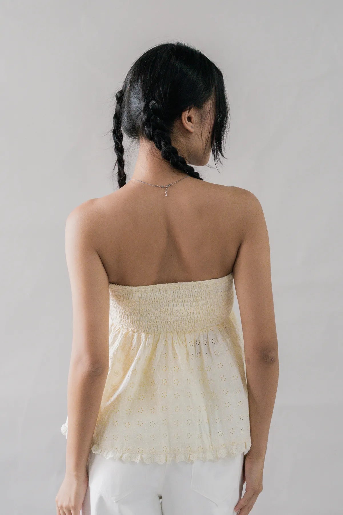 Jolyn Eyelet Babydoll Padded Top