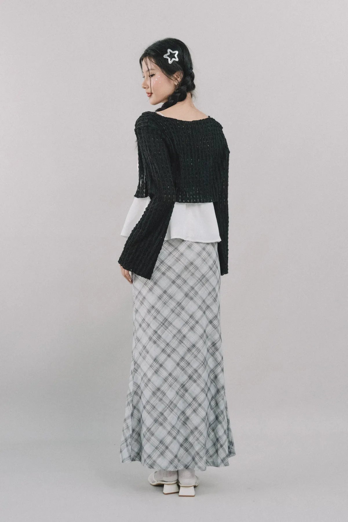 Bradley Plaid Maxi Skirt [CLOUD MESH]