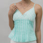 Ines Lace Padded Pintuck Top